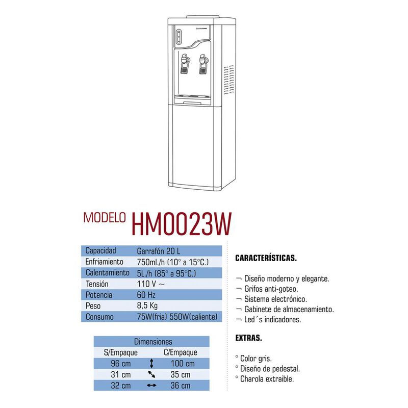 Dispensador Agua Hypermark Clearwater Hm0023w A... image number null
