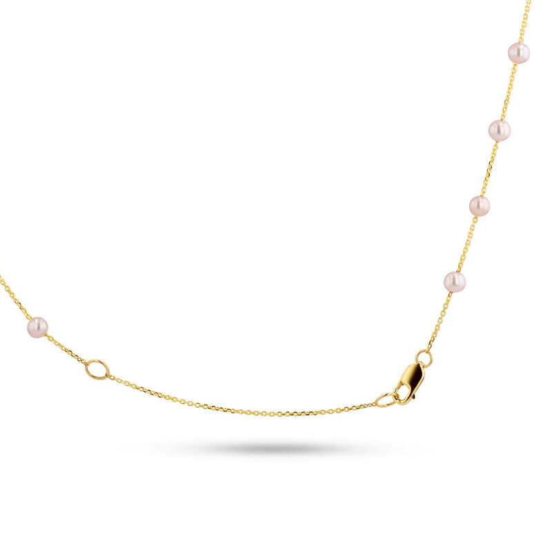 Collar Oro Amarillo 14k Perlas Rosas Disminuci&oacute;... image number null