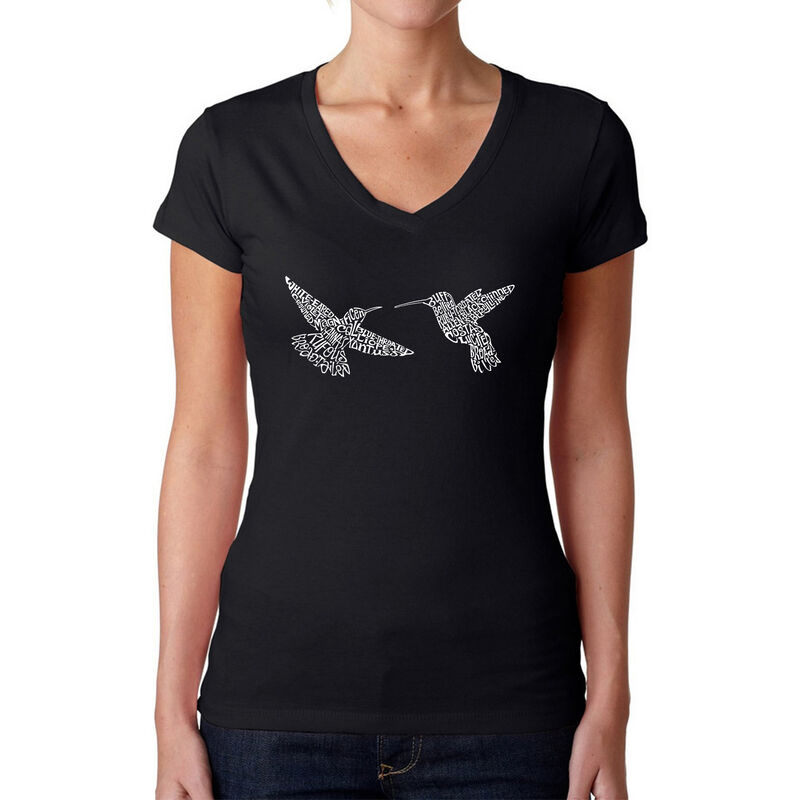 Camiseta De Cuello En V Word Art Para Mujer - C... image number null