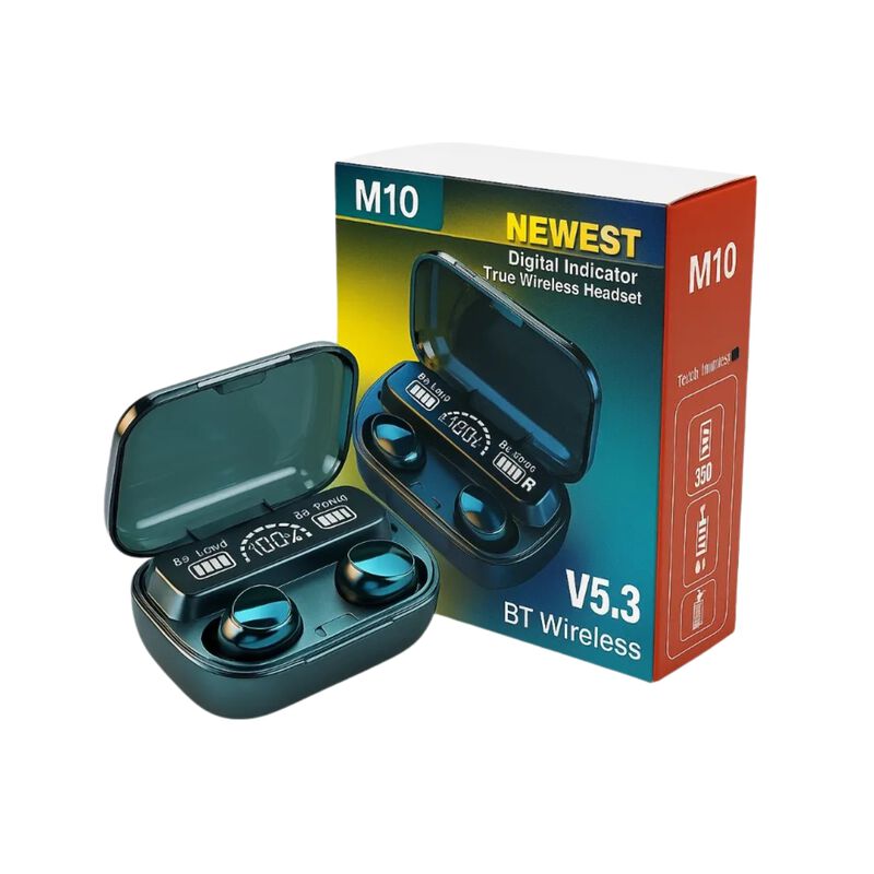 Audifonos M10 Bt C/estuche De Carga Y Pantalla ... image number null