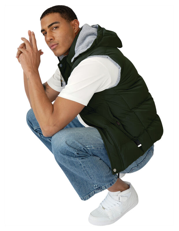 Chaleco Caballero Casual Reversible Con Capucha... image number null