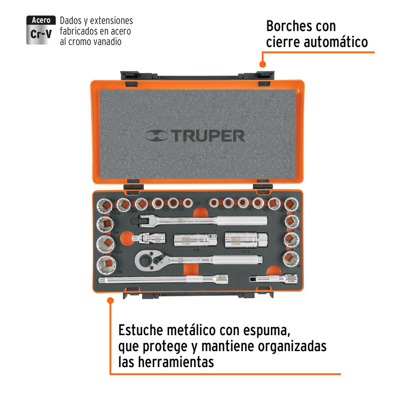 Juego de 25 Herramientas Cuadro 3/8' Std y Mm p... image number null