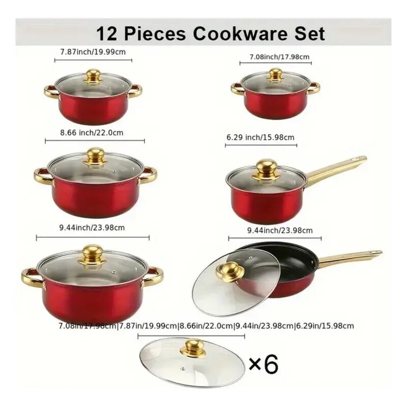 Bater&iacute;a Cocina 12 Pz Acero Inoxidable Ollas Cac... image number null