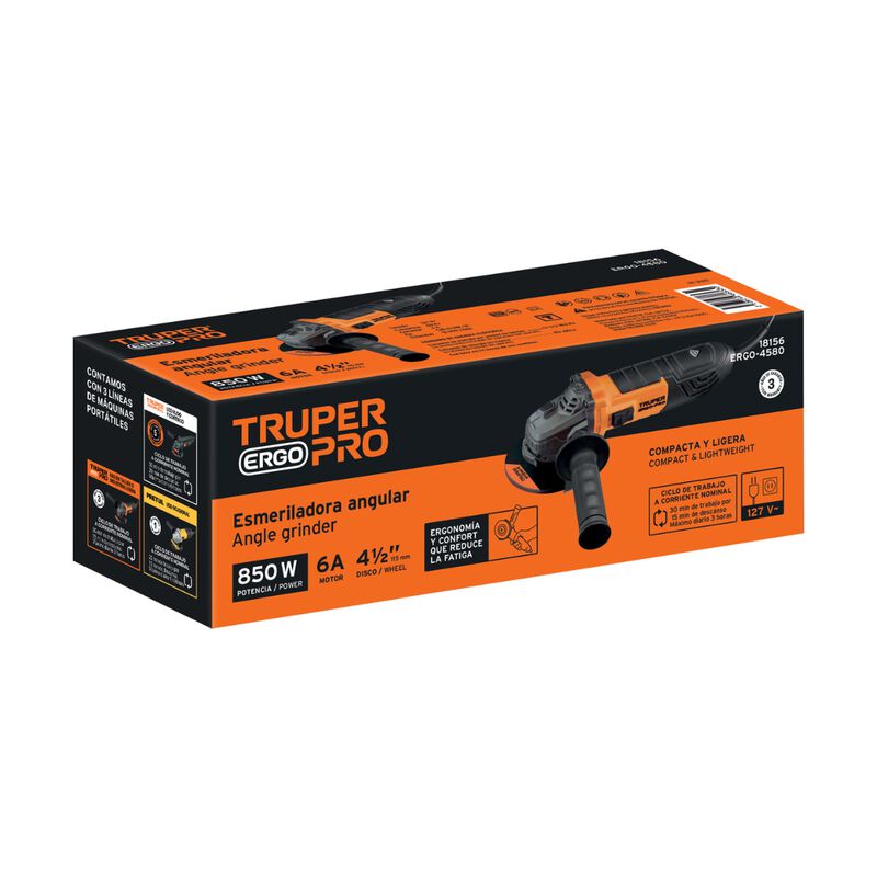 Esmeriladora Angular Truper Ergo Pro 18156 4-1/... image number null
