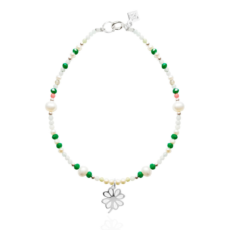 Pulsera Suerte Charm Petunia de Plata con Piedr... image number null