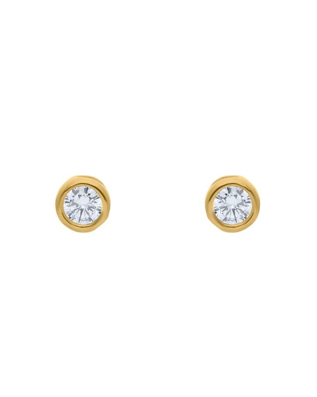 Broqueles De Oro Amarillo 14k Con Zirconia image number null