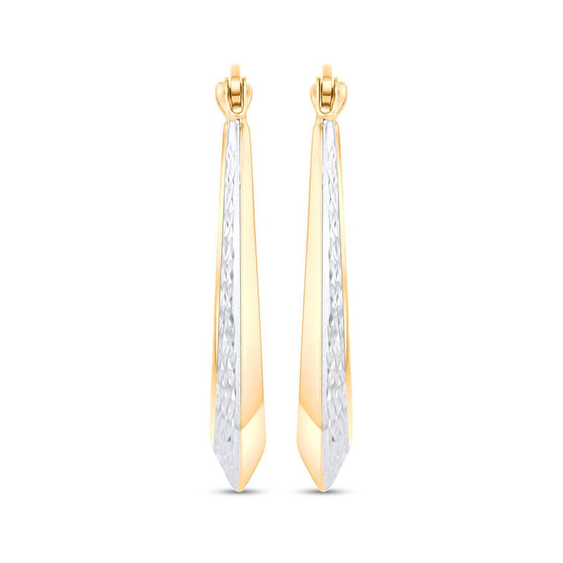 Arracadas De Oro Amarillo Con Blanco 14k (29mm ... image number null