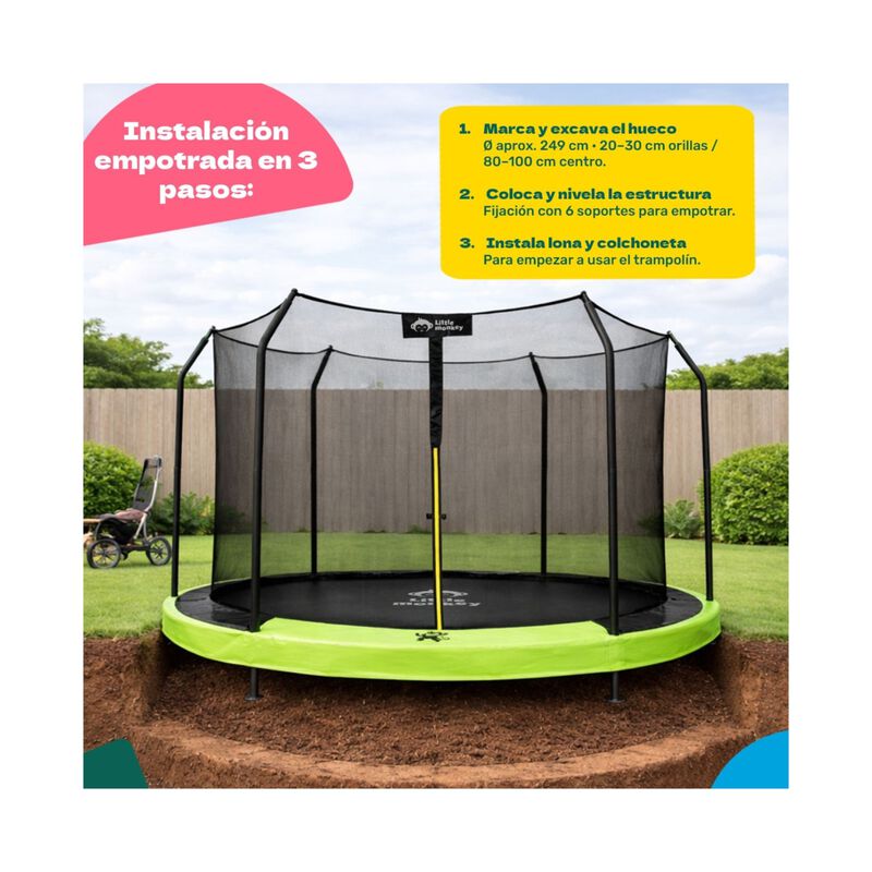 Trampolin 8ft 2m Brincolin Empotrado Malla Segu... image number null