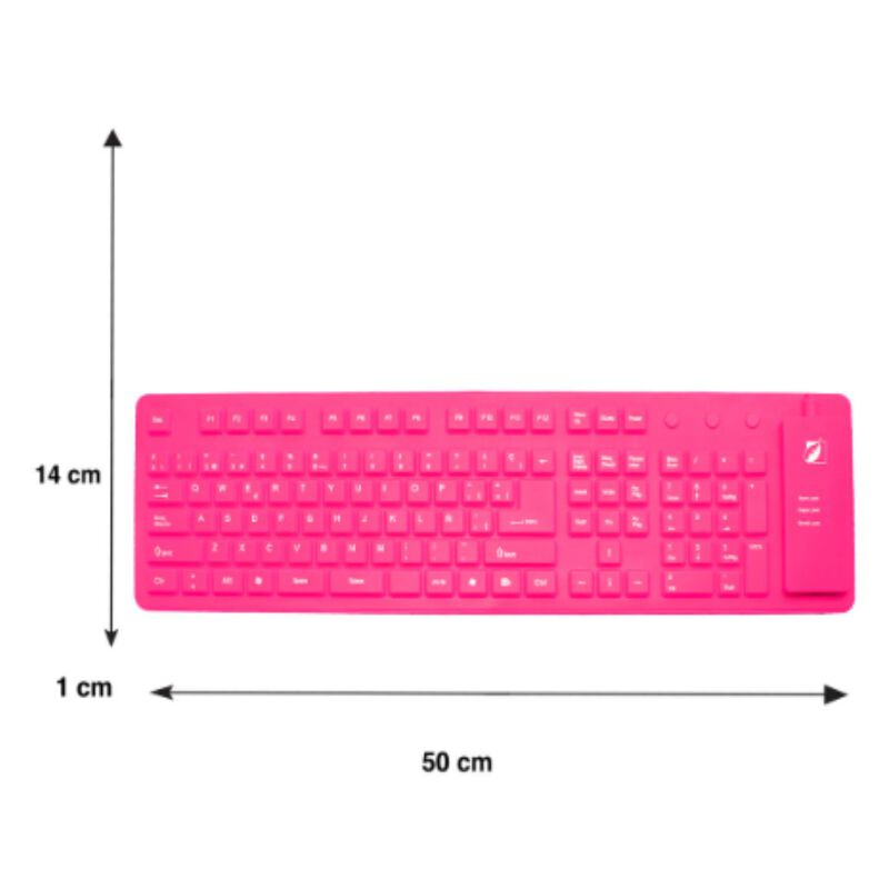 Teclado flexible multimedia al&aacute;mbrico, rosa image number null