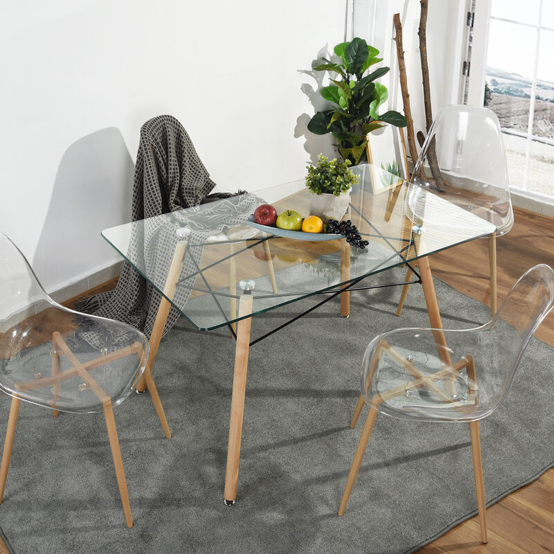 Mesa de Comedor Rectangular Cristal para 4 o 6 ... image number null