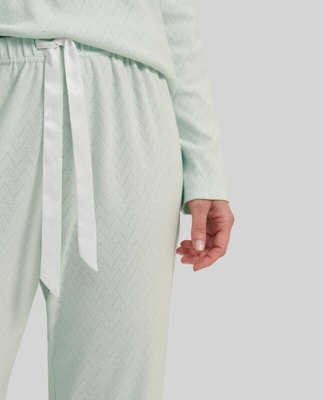 Pijama Lencero con Puntilla Verde image number null