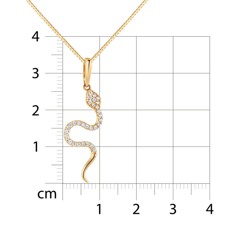 Dije Serpiente Oro Amarillo 14k Con Zirconia image number null