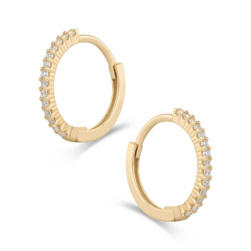 Arracadas Oro Amarillo 14k Zirconias 10mm image number null