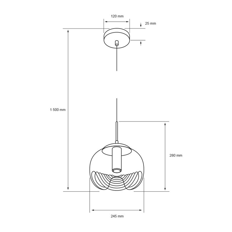 L&aacute;mpara Colgante de Cristal 1.50 m de Altura, P... image number null
