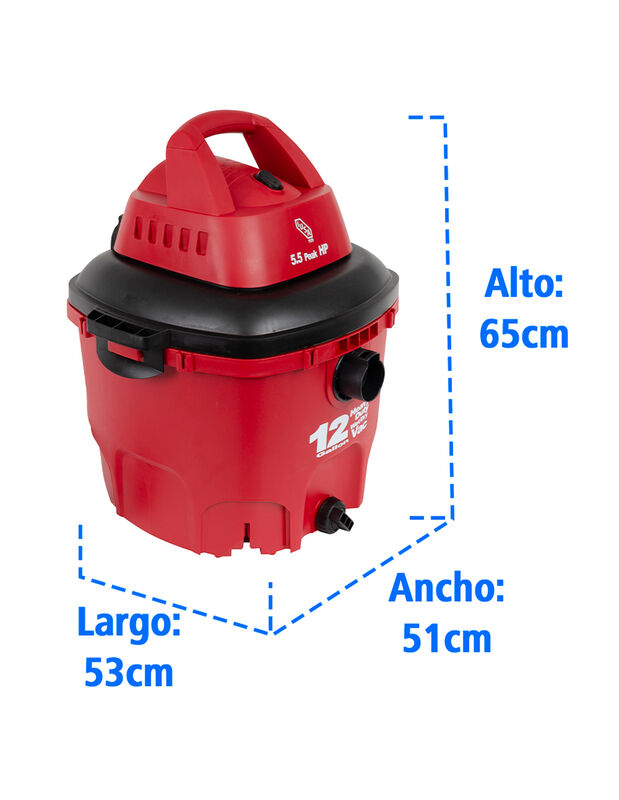 Aspiradora IUSA Seco Mojado de 12 Galones con R... image number null