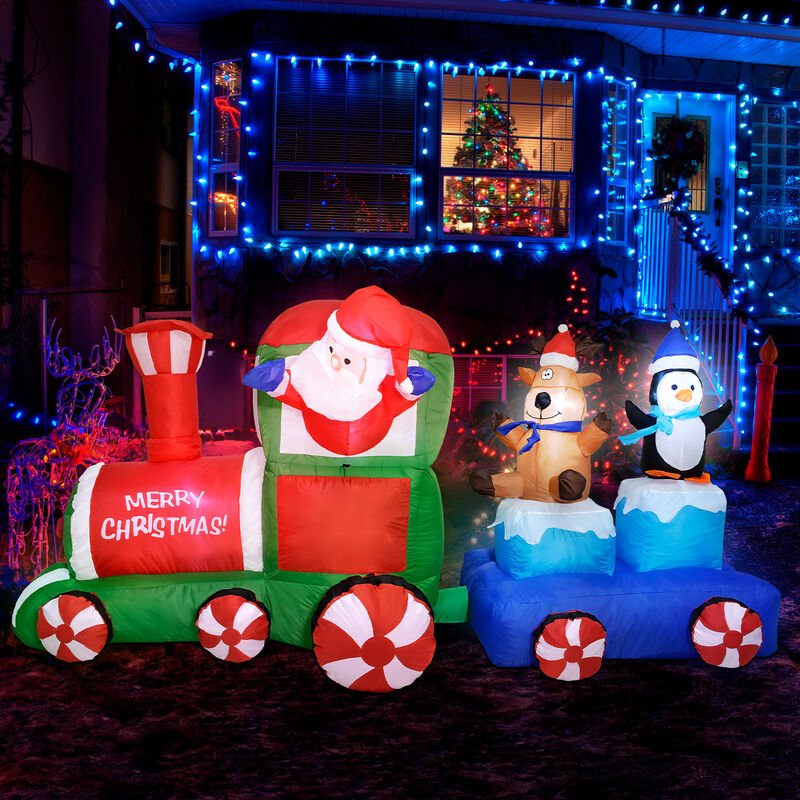 Inflable Navidad Tren Navide&ntilde;o 2.2m Exterior Lu... image number null