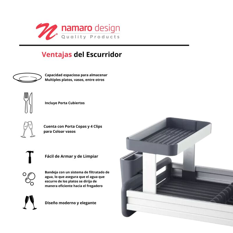 Escurridor De Aluminio Dos Niveles Kyoto Namaro... image number null