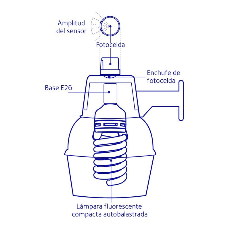Luminario Suburbano Met&aacute;lico 45 W Sensor de Luz... image number null