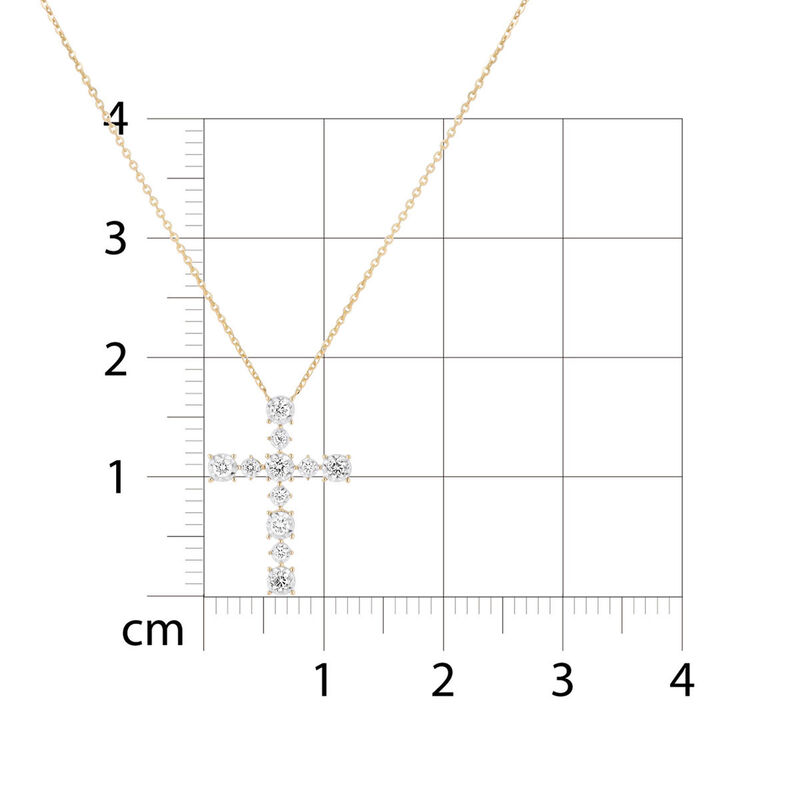 Gargantilla Cruz Oro 14k Con 34pts De Diamante ... image number null