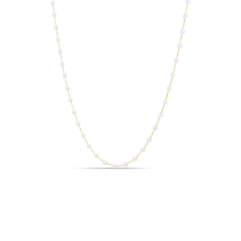 Collar Oro Amarillo 14k Con Perlas Blancas &middot; 45... image number null