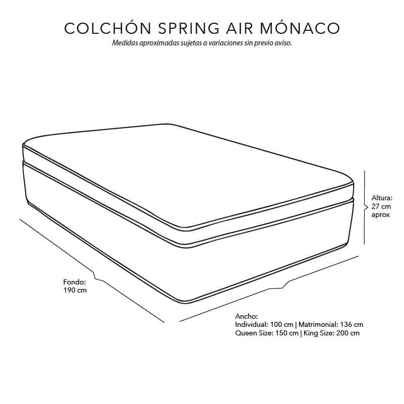 Colchón Queen Size Spring Air Mónaco+Sábanas So... image number null