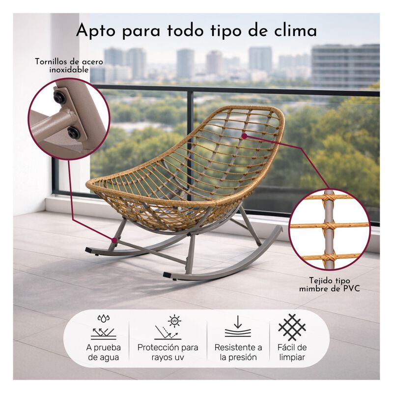 Silla Mecedora Nido Jardimex Comoda Con Cojines... image number null