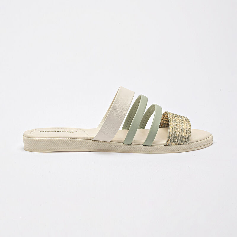 Moramora sandalia piso para mujer latte verde b... image number null