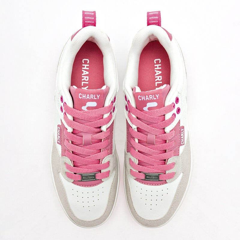 Charly Tenis urbano para mujer blanco rosa, imp... image number null