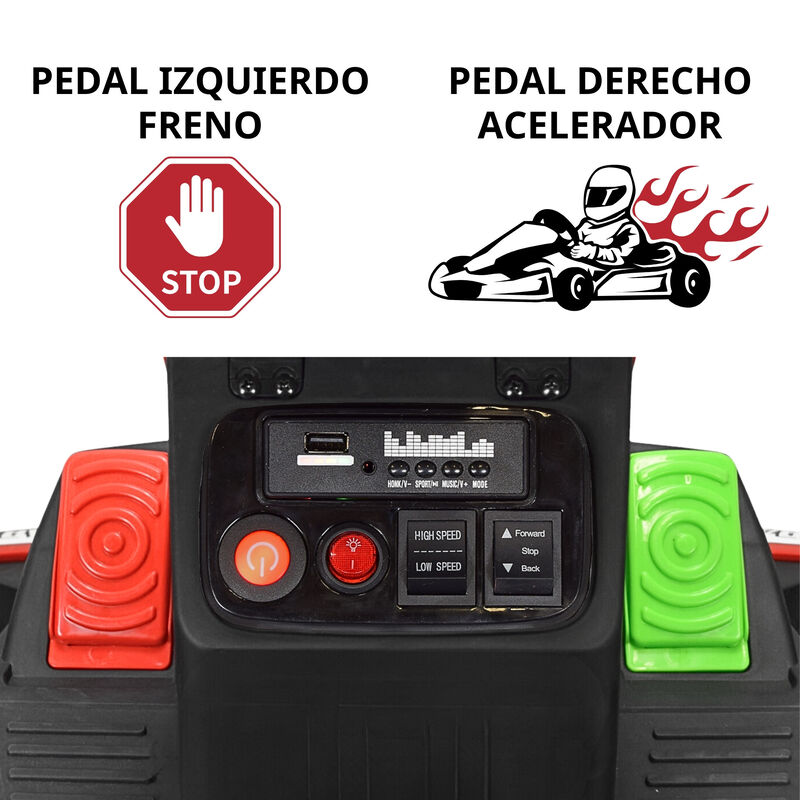 Montable Electrico Go Kart para Ni&ntilde;os Largo Aju... image number null