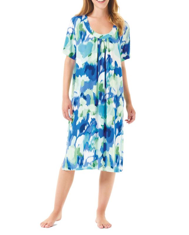 Vestido Corto de Viscosa Lohe Azul image number null