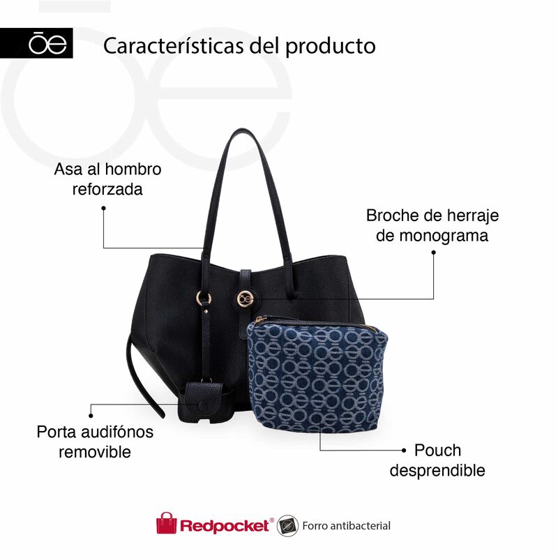 Bolsa Tote Grande Con Porta Audif&oacute;nos Color Bei... image number null