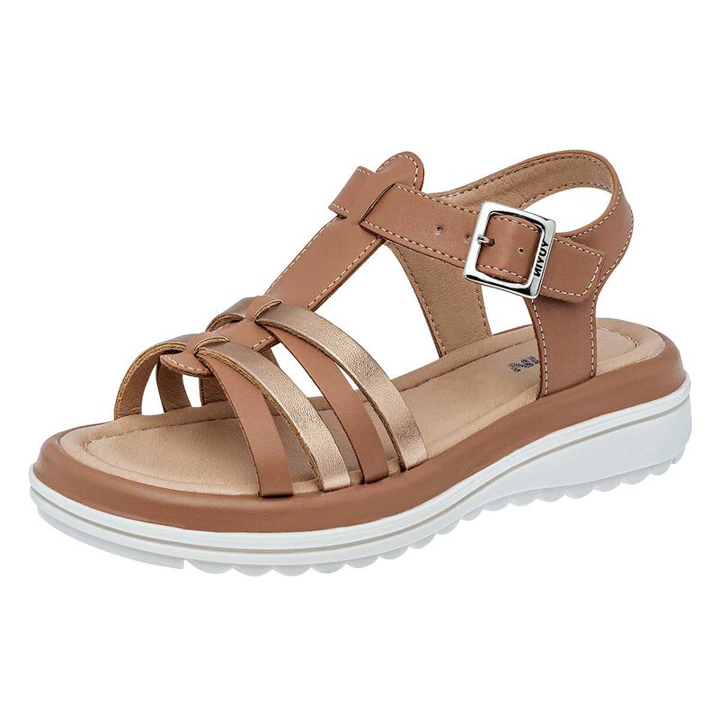 Yuyin Sandalia para ni&ntilde;a camel dorado rosa image number null