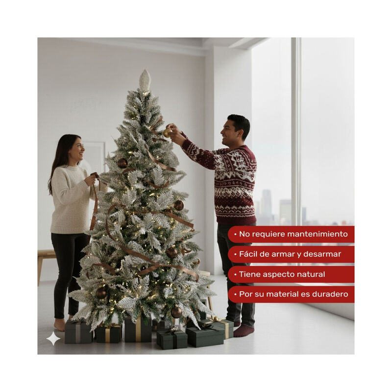 Arbol Navidad Nevado Premium 1.9m Pino Escarcha... image number null
