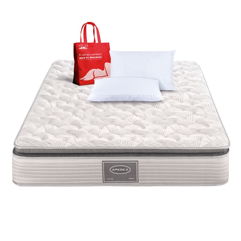 Colch&oacute;n Queen Size Am&eacute;rica Melody + 2 Almohadas image number null