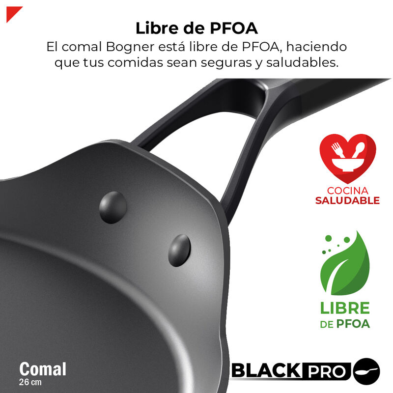 Comal De Aluminio Forjado 26cm Bogner BLACK PRO... image number null