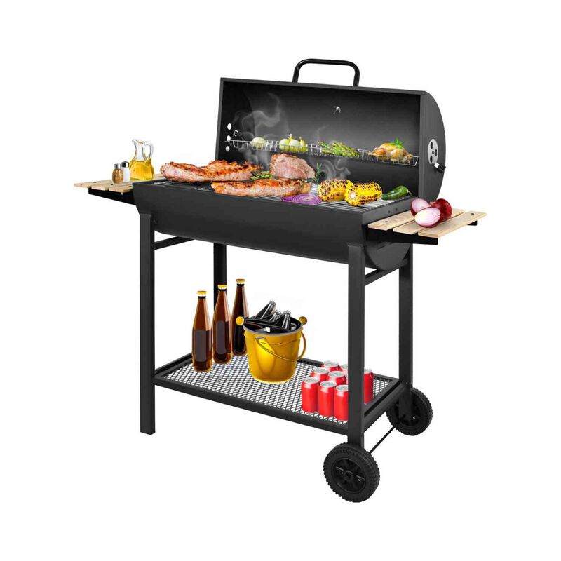 Asador Carbon Tipo Barril Parrilla 70cm Doble M... image number null