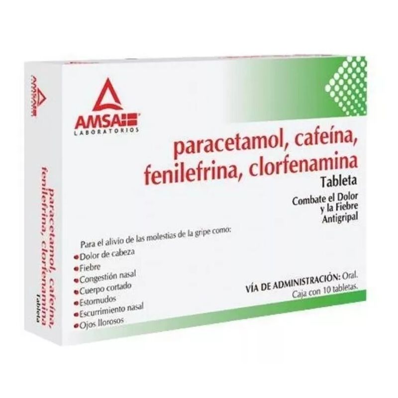 Clorfenamina Comprimidos 10 Tabletas 500/25/5/4... image number null