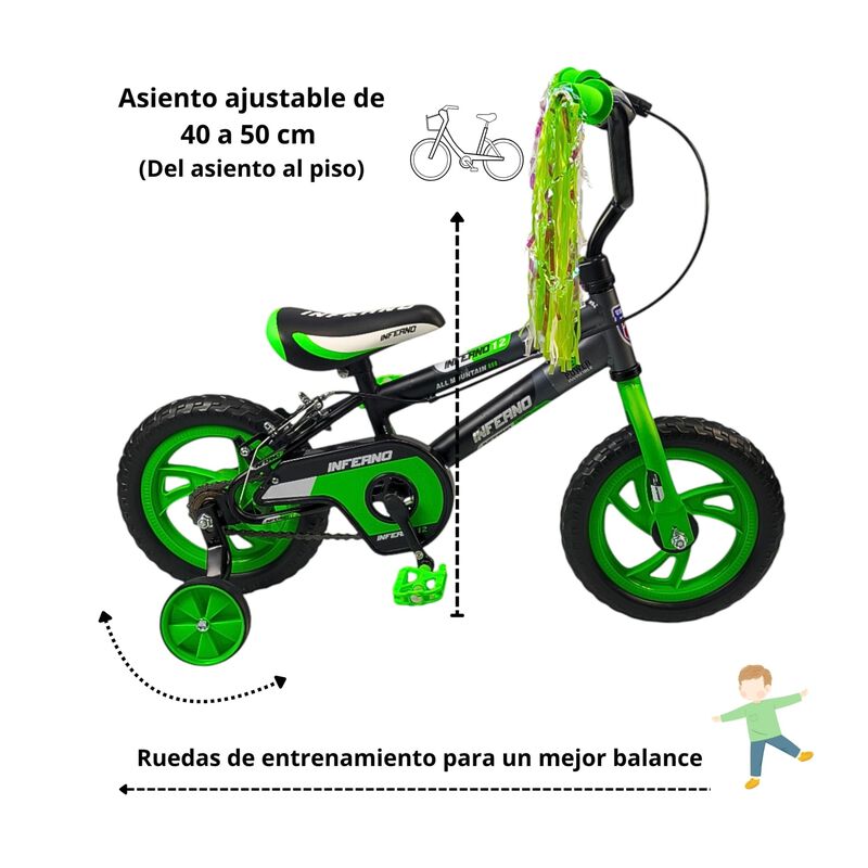 Bicicleta Infantil Rodada 12 Con Ruedas De Apoy... image number null