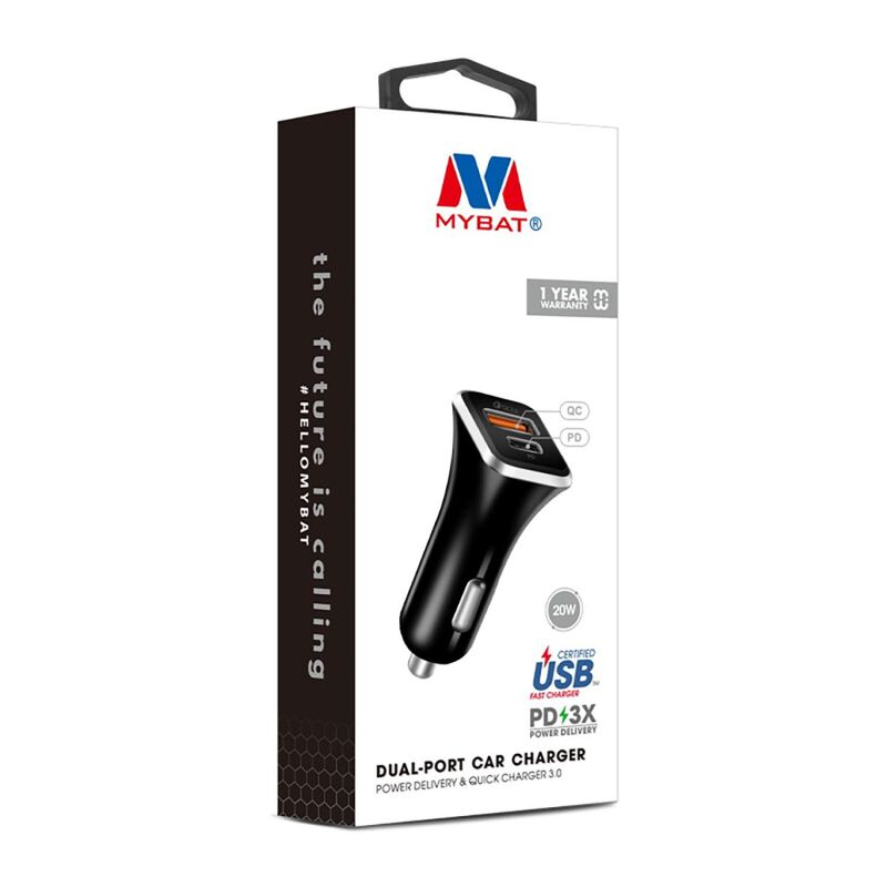 Cargador Auto Mybat Plug In 20w Dual Usb-c Usb-... image number null