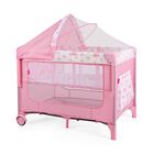 Cuna Colecho D’Bebé con 2 Niveles Mosquitero Acolchonado - Rosa