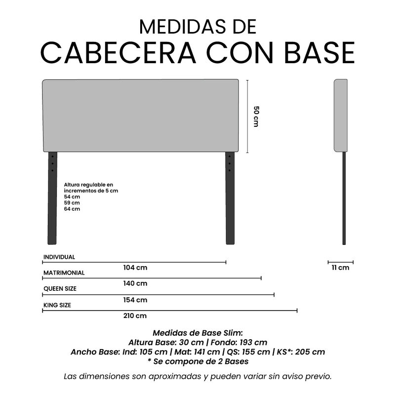 Cabecera King Size Trinity Ventur Con Base Cama... image number null
