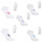 Wilson 5 Pares de Tines cortos para Niña, Color Blanco Logo Multicolor ,Talla Mediana, Sin felpa