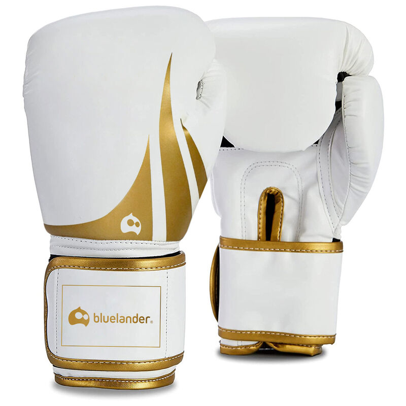 Guantes de Box 10 oz Blanco con Dorado + Protec... image number null