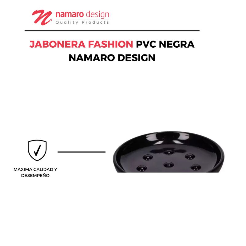 Jabonera Fashion Pvc Negra Namaro Design image number null