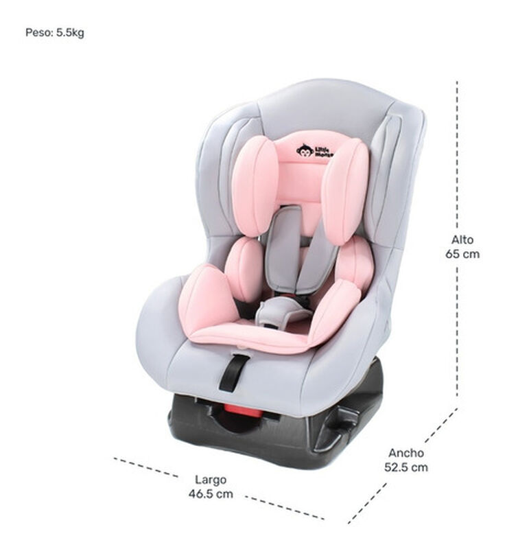 Autoasiento Rosa Bebe 3 Posiciones Arnes 5 Punt... image number null