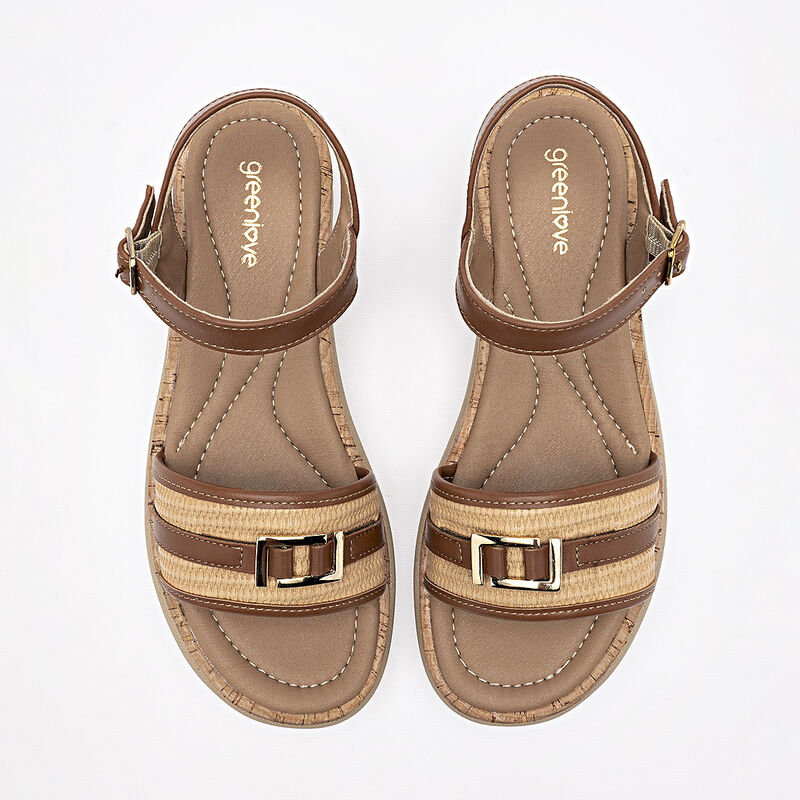 Green Love sandalia plataforma para mujer camel... image number null