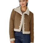 Chamarra Mujer Invierno Cuello Interior Aborregado Gamuza Chocolate Roosevelt