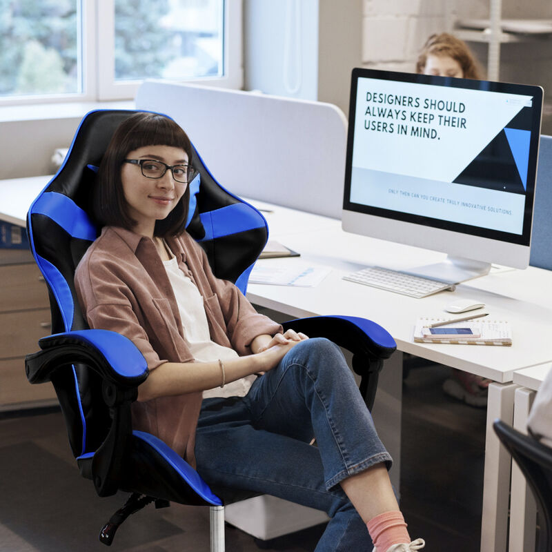 Silla Gamer  Negro/Azul con Altura Ajustable image number null