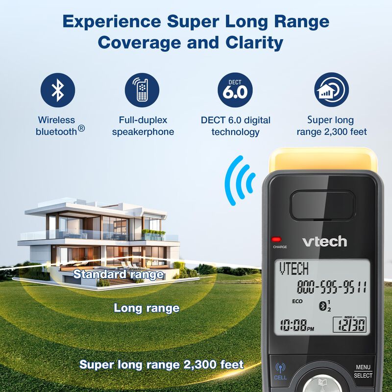 Tel&eacute;fono Inal&aacute;mbrico Vtech Is8128-31 De Muy Lar... image number null