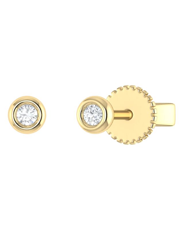 Broqueles De Oro Blanco 14k Con 6pts De Diamant... image number null